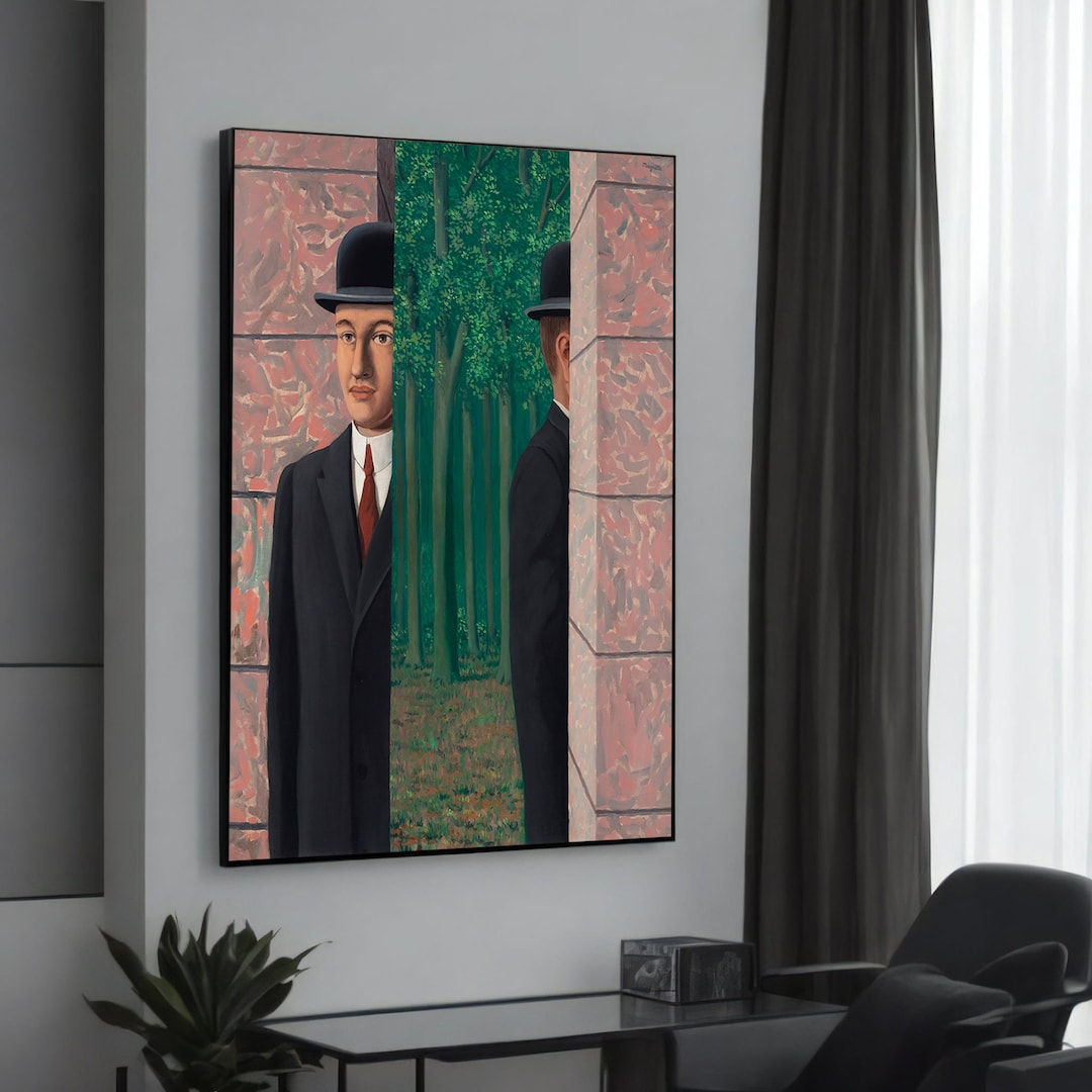 ルネ・マグリット 山高帽の男 キャンバス絵画 - 象徴的なシュル