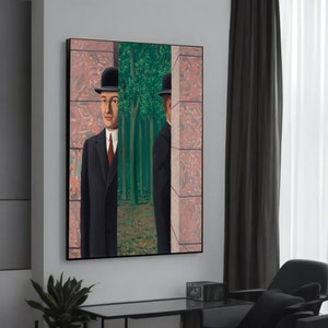 René Magritte The Man in the Bowler Hat Canvas Painting - Iconic Surrealist Art, Ready to Hang, Perfect Gift for Art Enthusiasts