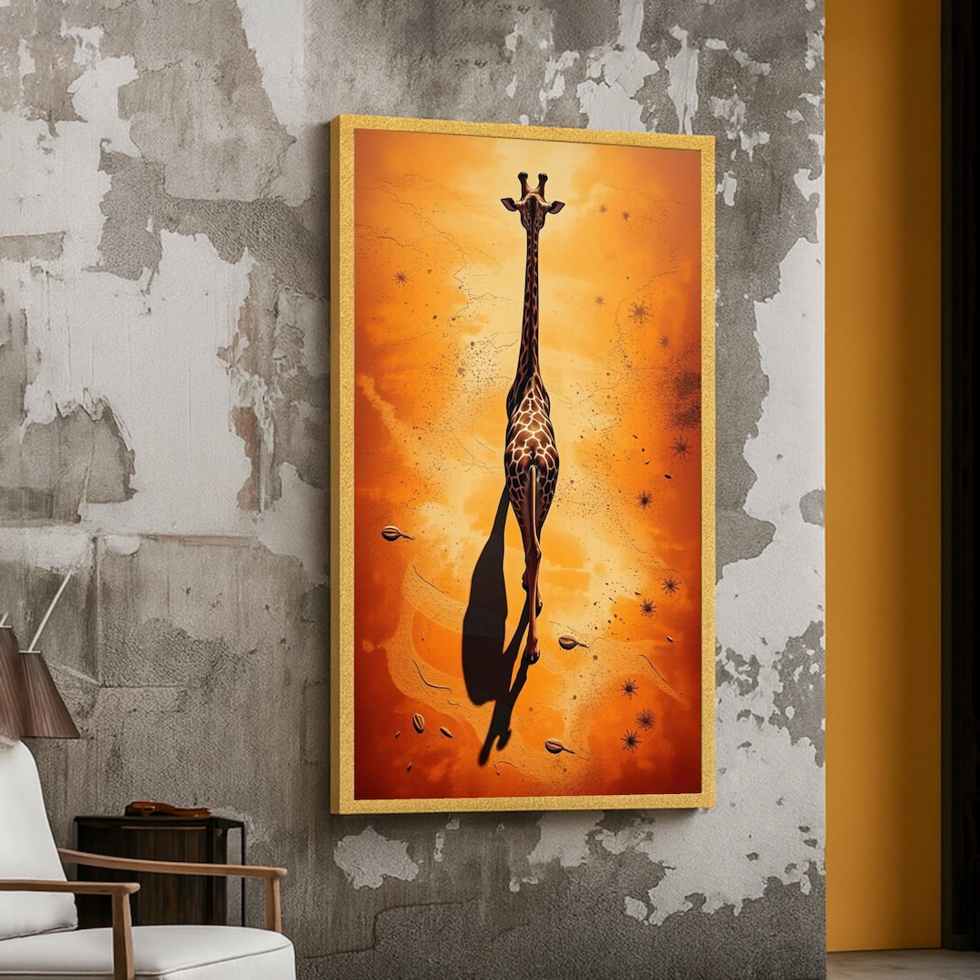 Majestic Giraffe Walking, Safari Animal Canvas, African Wildlife Wall ...