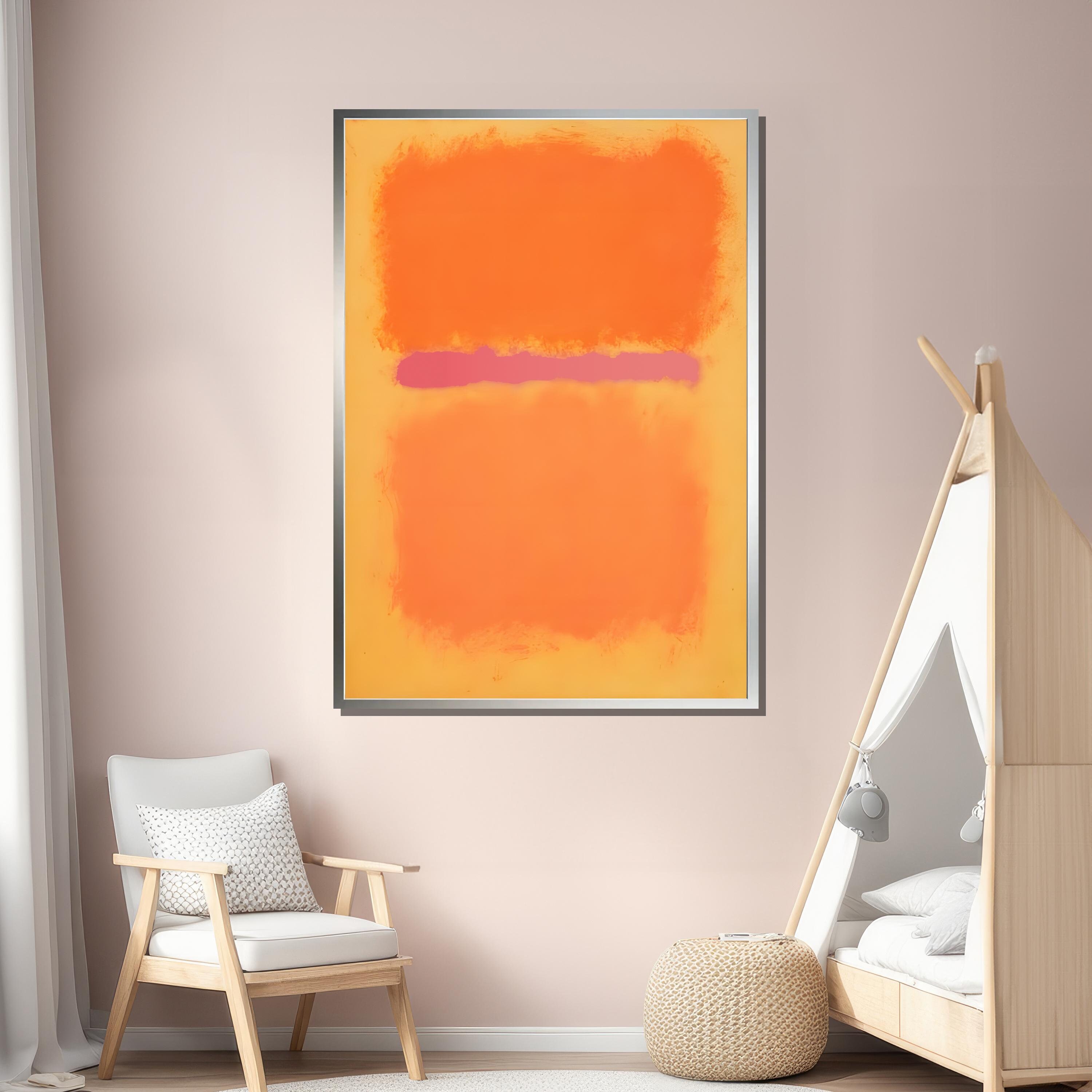 Bright Orange and Pink Mark Rothko-inspired Abstract Canvas Painting ...