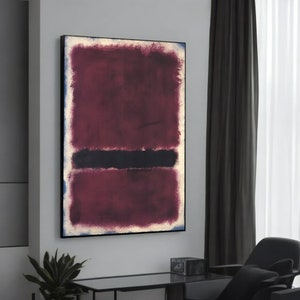 Deep Purple and Black Mark Rothko-Inspired Abstract Canvas Painting - Modern Art for Home Decor, Gift