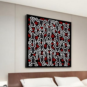 Graffiti Heart Hands: Banksy-Inspired Pop Art Canvas Painting - Modern Urban Art Symbolizing Unity and Love