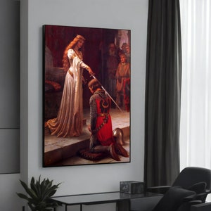 Edmund Blair Leighton The Accolade Canvas Painting - Medieval Knight Art, Ready to Hang, Gift Idea for Art Lovers