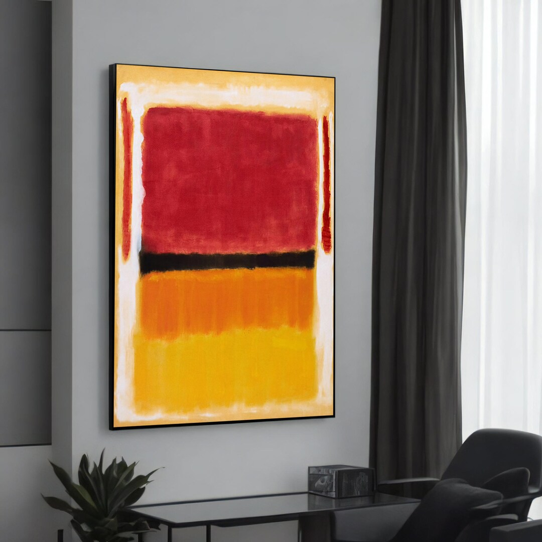 Bold Red and Yellow Mark Rothko-inspired Abstract Canvas Painting ...