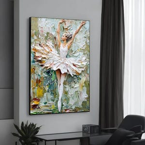 Ballet Ballerina Canvas, Dancer Oil Painting, Ballet Wall Art, Elegant Ballerina Print, Wall Art Canvas Design, Ready to Hang