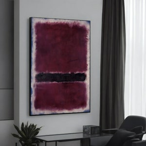 Mark Rothko Deep Purple and Black Abstract Canvas Painting, Modern Art for Living Room, Elegant Wall Decor, Gift