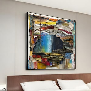Layered Abstract Canvas Painting - Modern Mixed Media Wall Art - Unique Home Decor - Ready to Hang - Perfect Gift for Art Lovers