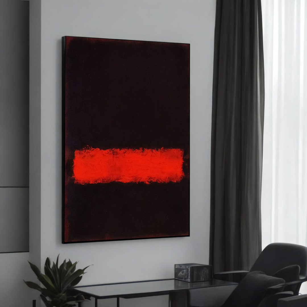 Mark Rothko Bold Red and Black Abstract Canvas Painting, Modern ...