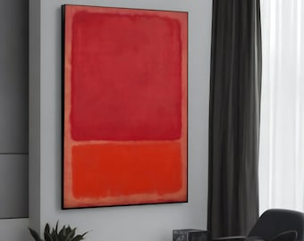 Vibrant Red and Orange Mark Rothko-Inspired Abstract Canvas Painting - Modern Art for Home Decor, Gift