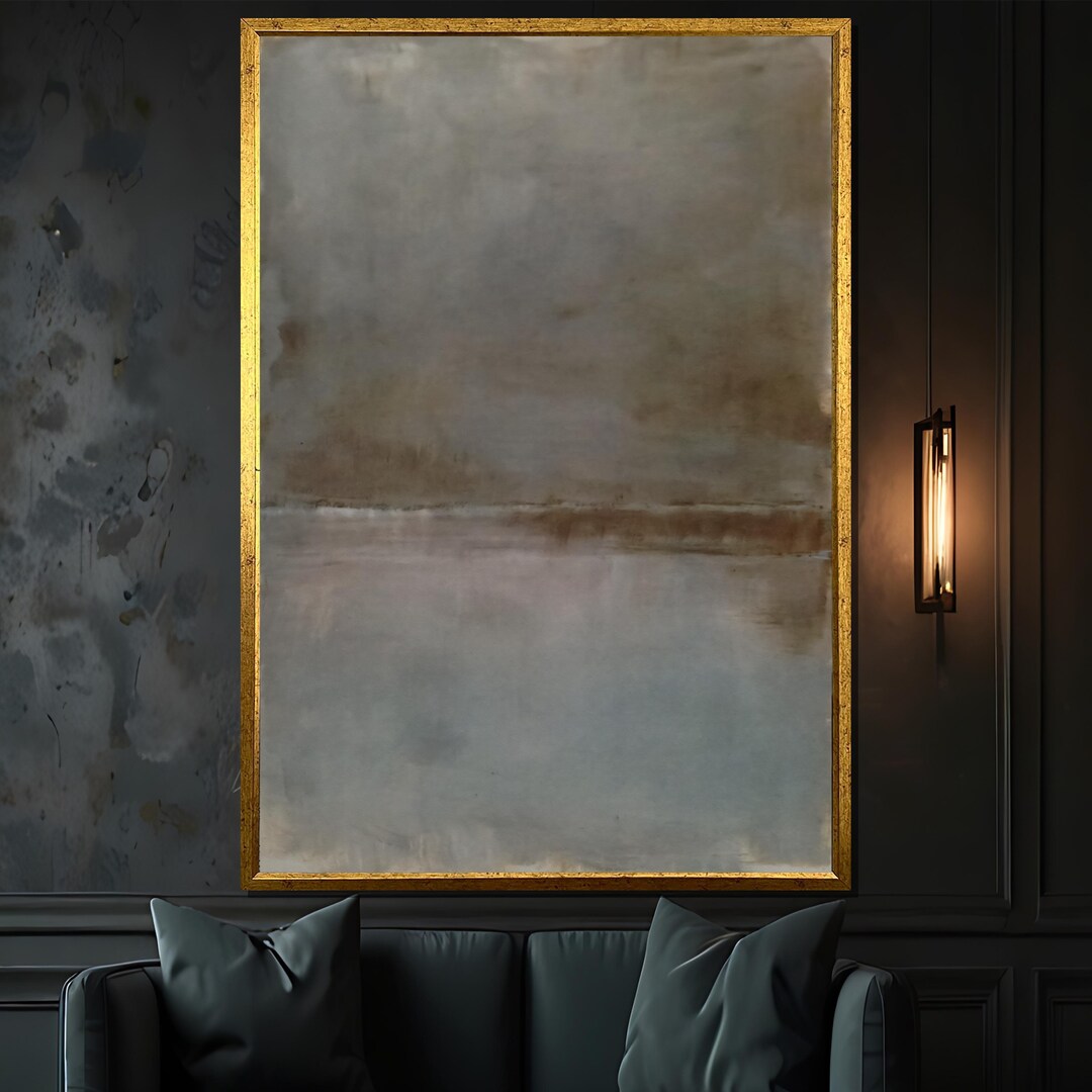 Mark Rothko's Tranquil Abstract Gray and Brown Canvas Painting ...
