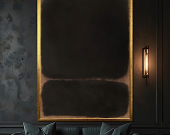 Mark Rothko  Abstract Canvas Painting - Deep Black and Earthy Tones for Modern Wall Decor Gift - Minimalist Art for Home