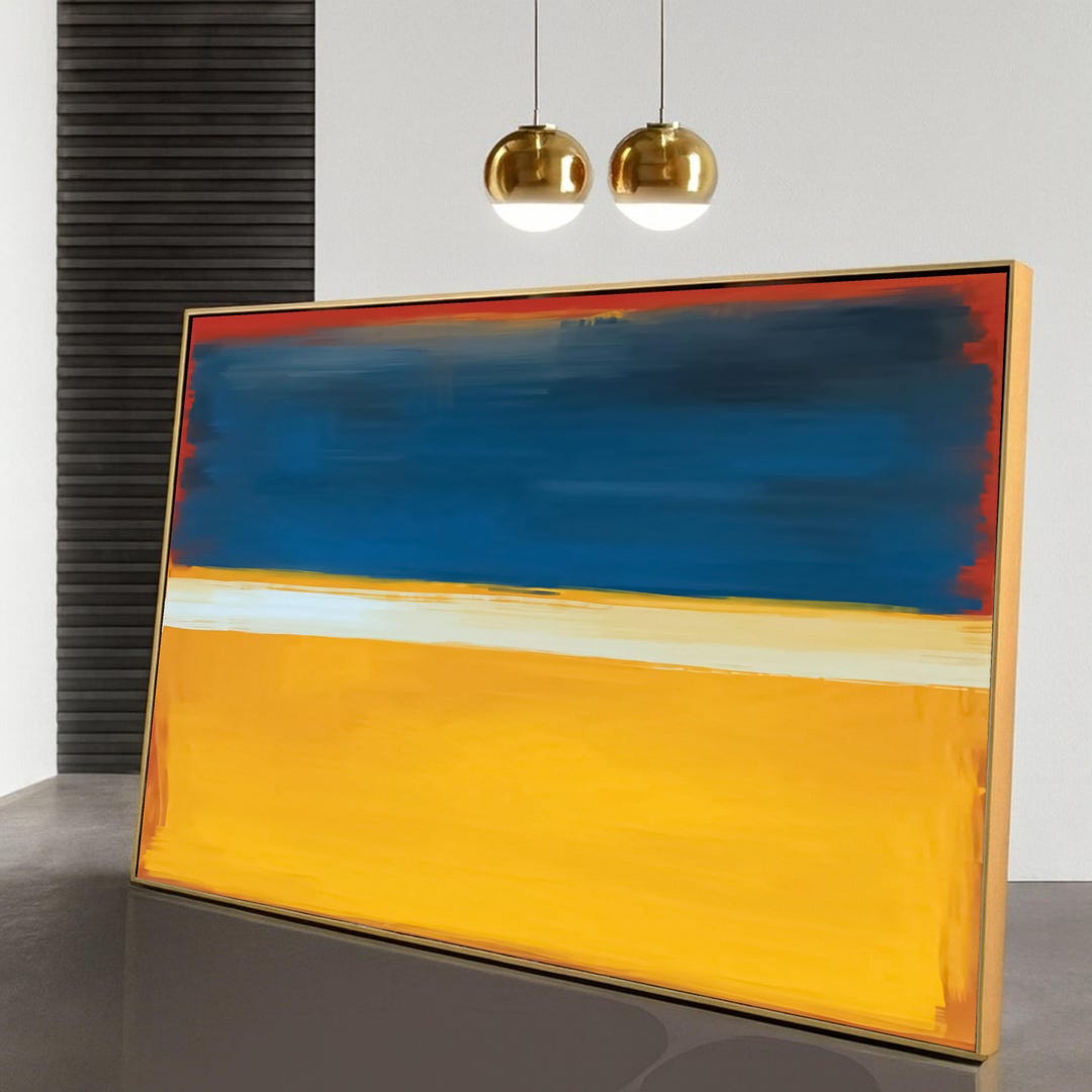 Mark Rothko Bold Color Block Canvas, Modern Blue and Yellow Wall Art ...