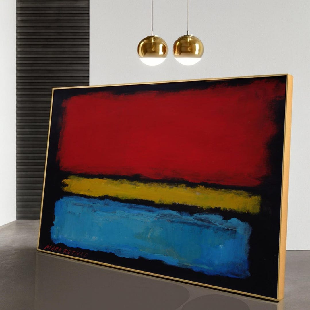 Mark Rothko Color Block Canvas Wall Art, Red Yellow Blue Modern ...