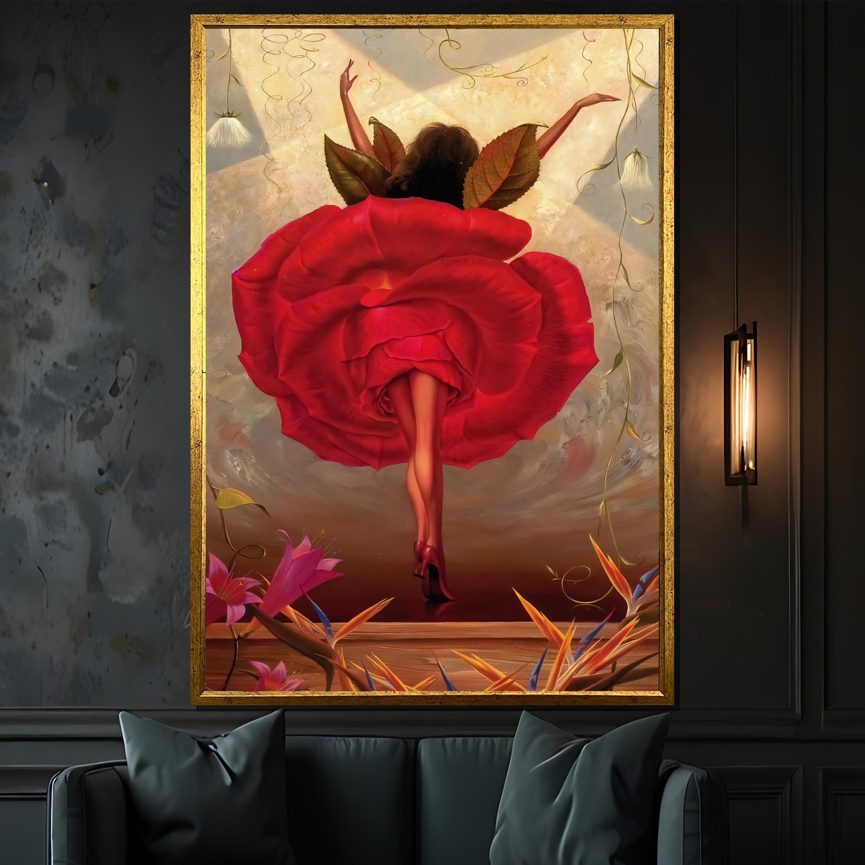 Vladimir Kush 'flamenco Dancer' Canvas Painting Gift - Surreal