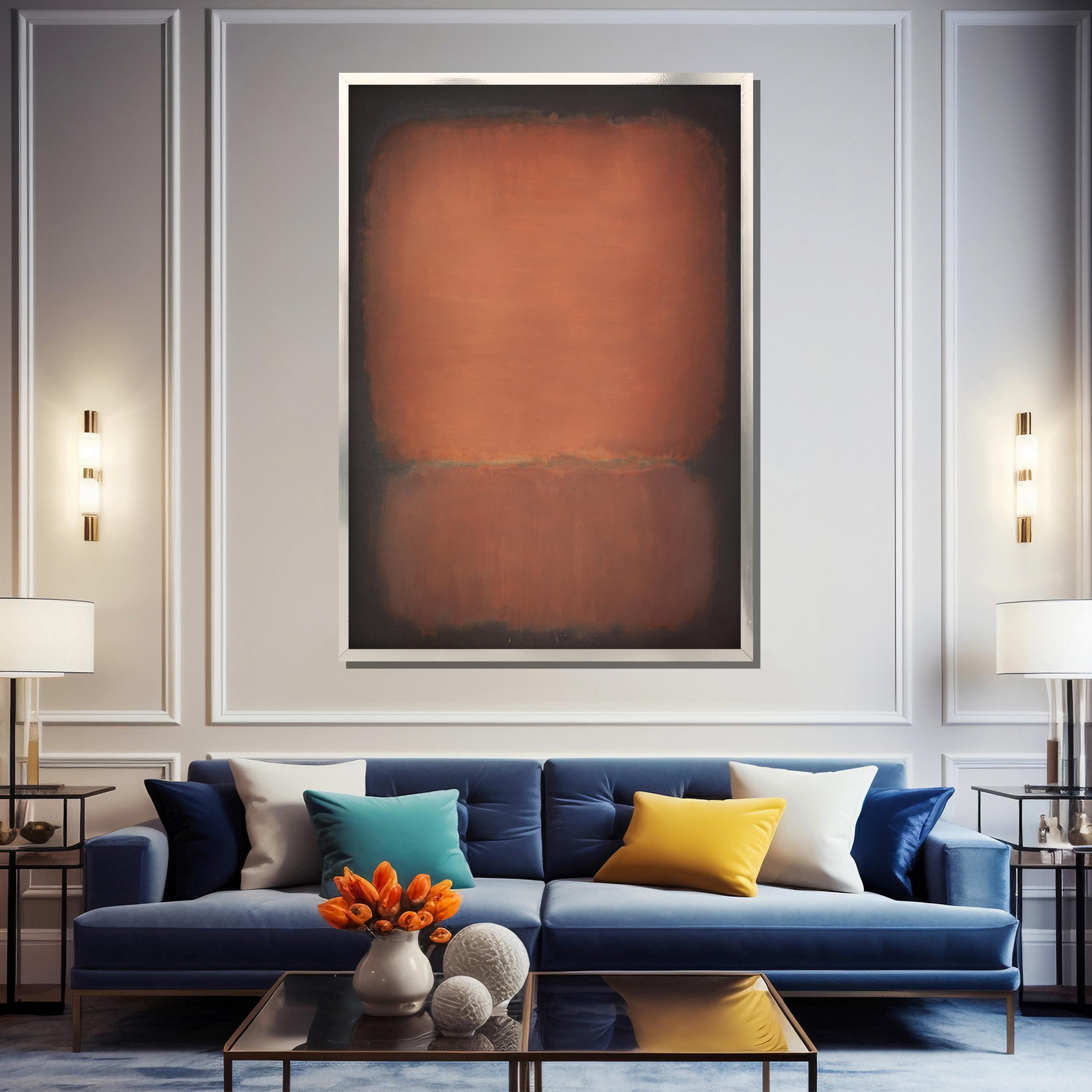 Mark Rothko- Warm Terracotta Canvas Painting - Abstract Modern Art