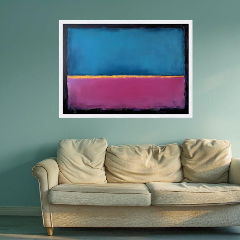 Blocks Mark Rothko Mark Rothko Modern Color Blocks Canvas, Blue and Pink Wall Art,bold ...