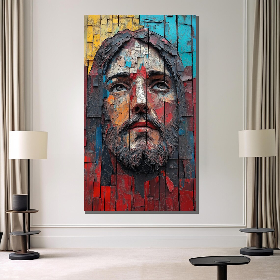 Jesus Christ Canvas Painting - Modern Religious Wall Art - Christian ...