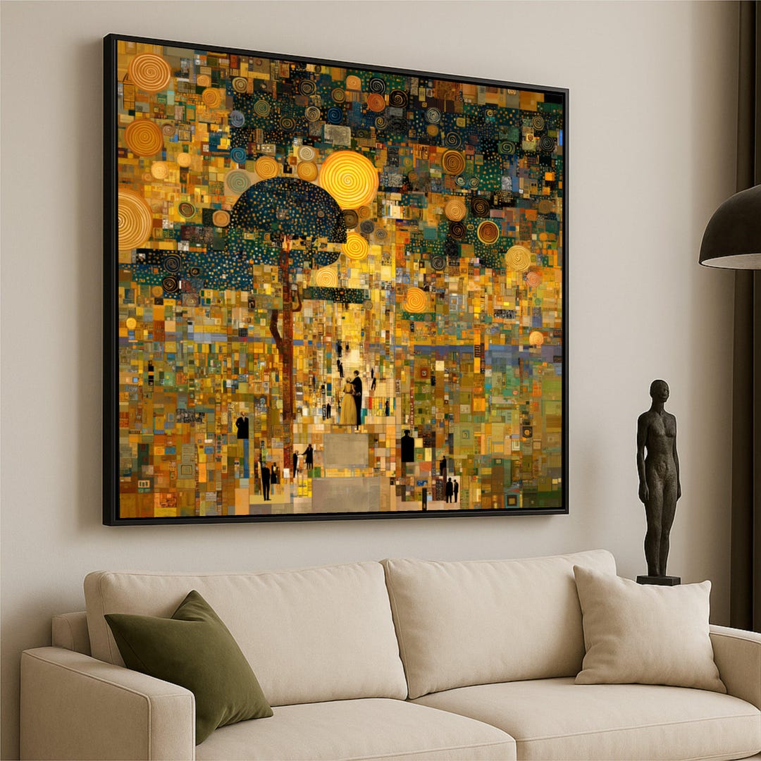 Gustav Klimt Abstract Tree of Life Canvas, Artistic Mosaic Wall Art ...