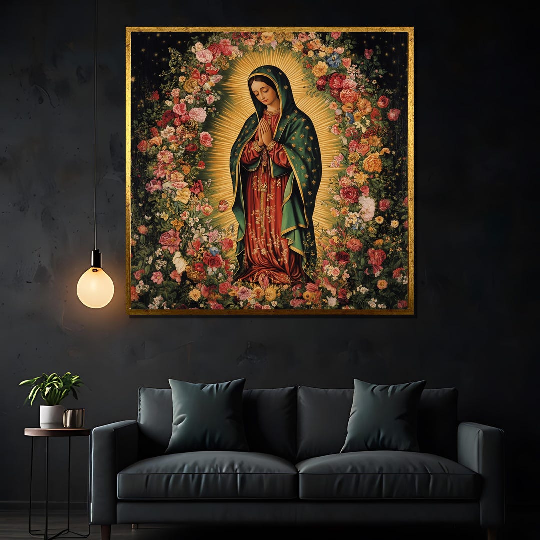 Our Lady of Guadalupe Canvas Painting, Virgin Mary Wall Art, Catholic ...