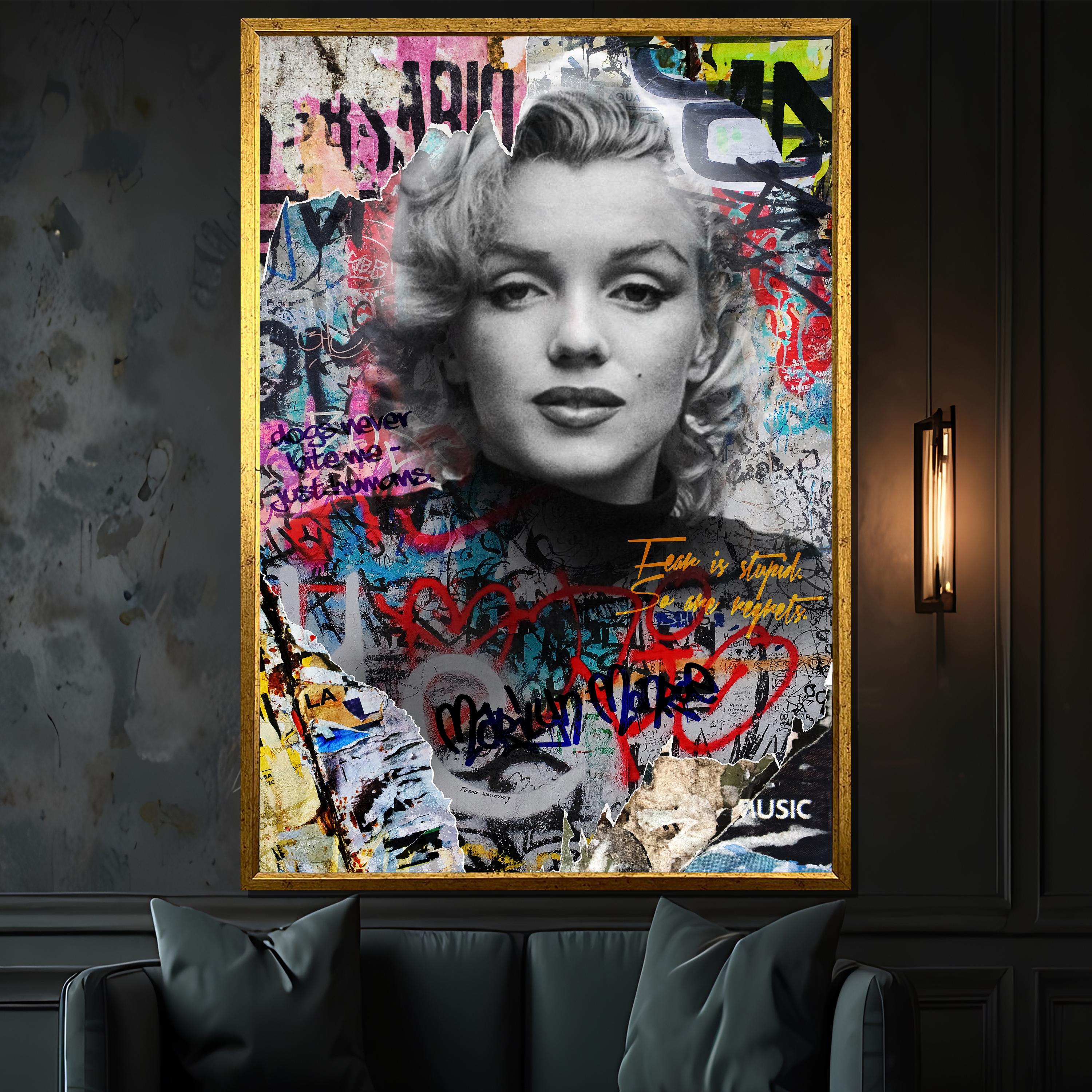 Marilyn Monroe Graffiti Street Art Collage - Iconic Pop Culture