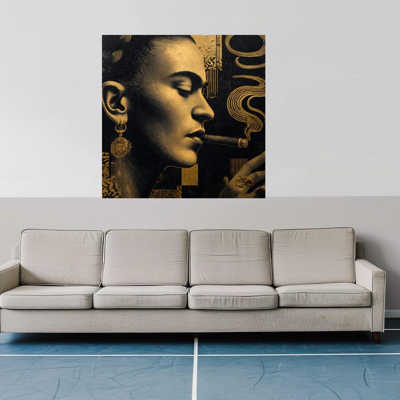 golden-woman-profile-canvas-elegant-female-portrait-wall-art-smoky