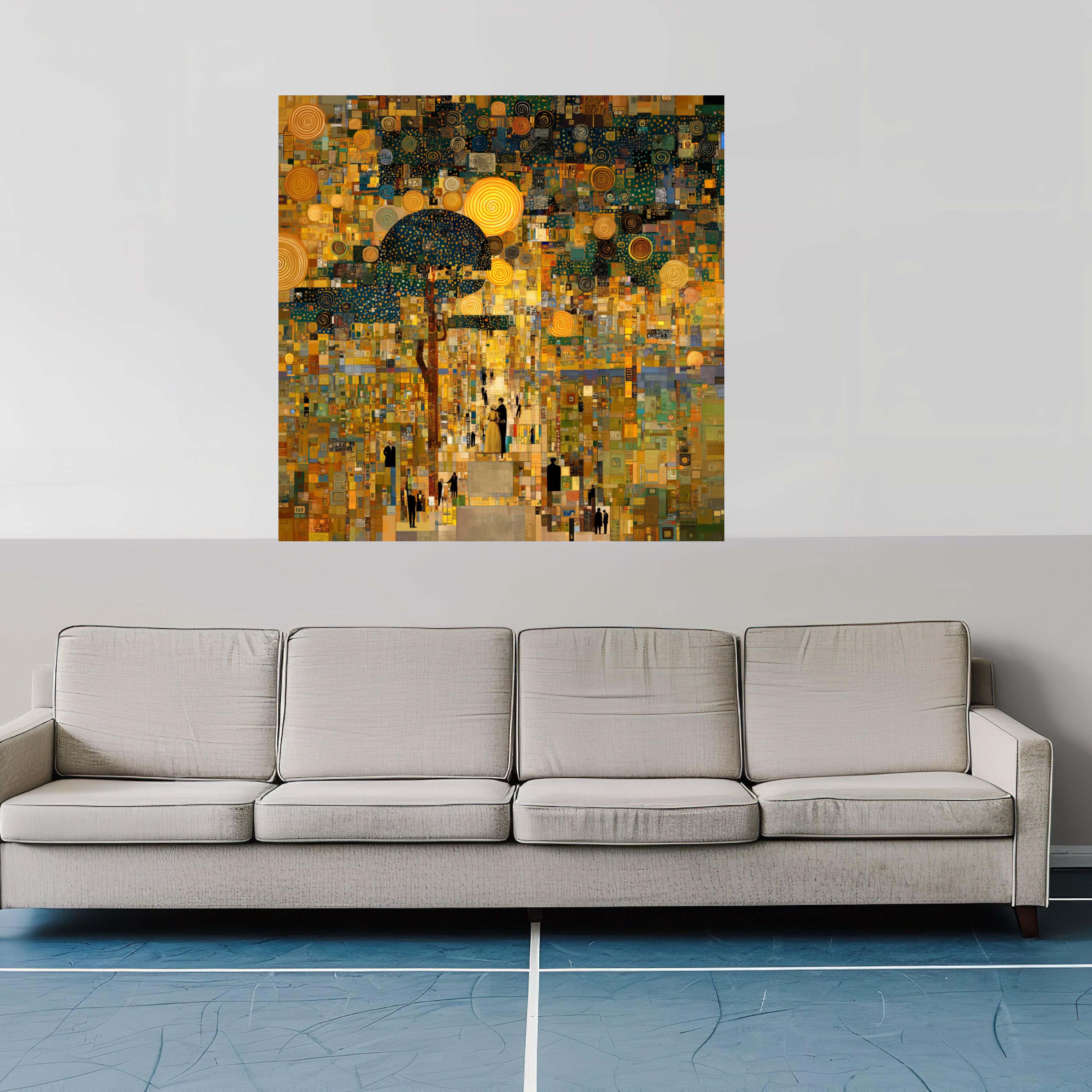 Gustav Klimt Abstract Tree of Life Canvas, Artistic Mosaic Wall Art ...