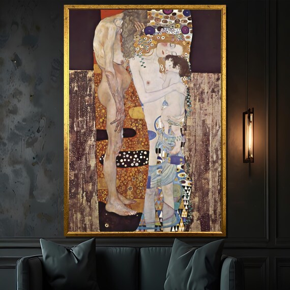 グスタフ・クリムトの「女性の三年齢」キャンバス絵画ギフト