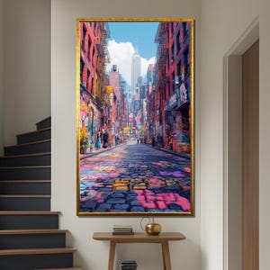 Graffiti New York City Canvas Painting - Vibrant Urban Street Art - Modern Skyline Wall Decor - Colorful NYC Street Scene