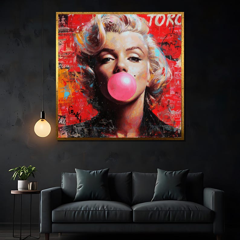 Marilyn Monroe Pop Art Canvas Print: Expressive Graffiti Collage - Etsy
