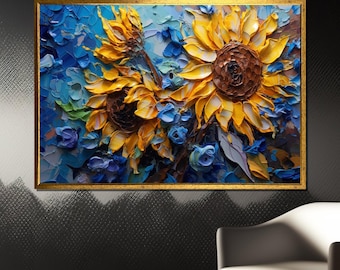 Vibrant Sunflower Canvas  – Floral Wall Art Gift, Nature- Decor for Modern Homes