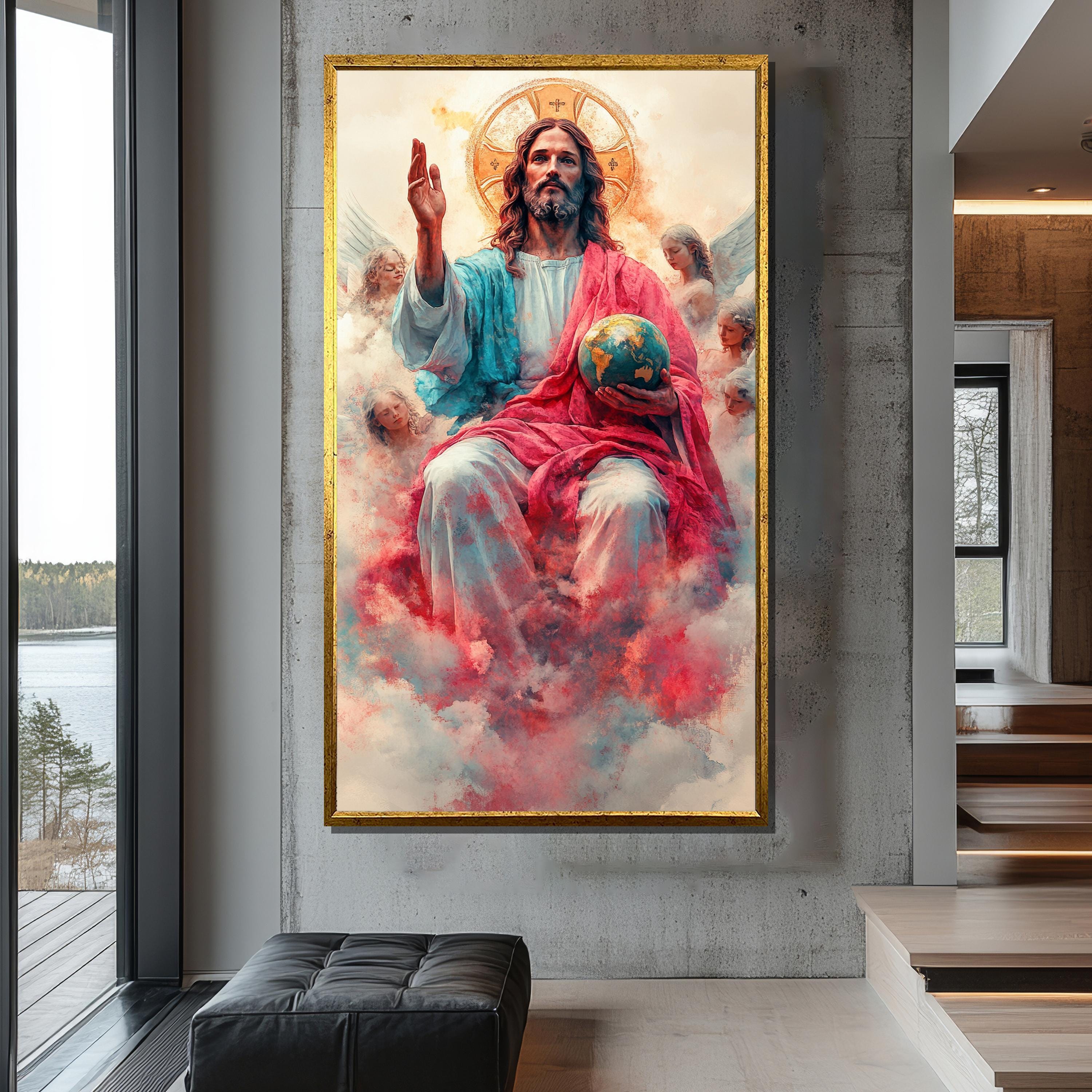 Jesus Christ Canvas Painting, Religious Wall Art, Christian Home Decor ...