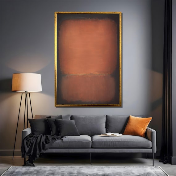 Mark Rothko- Warm Terracotta Canvas Painting - Abstract Modern Art