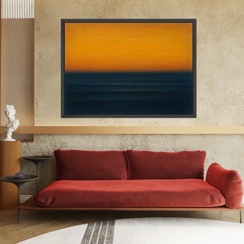 Mark Rothko Tranquil Ocean Horizon Canvas, Sunset Gradient Wall Art ...