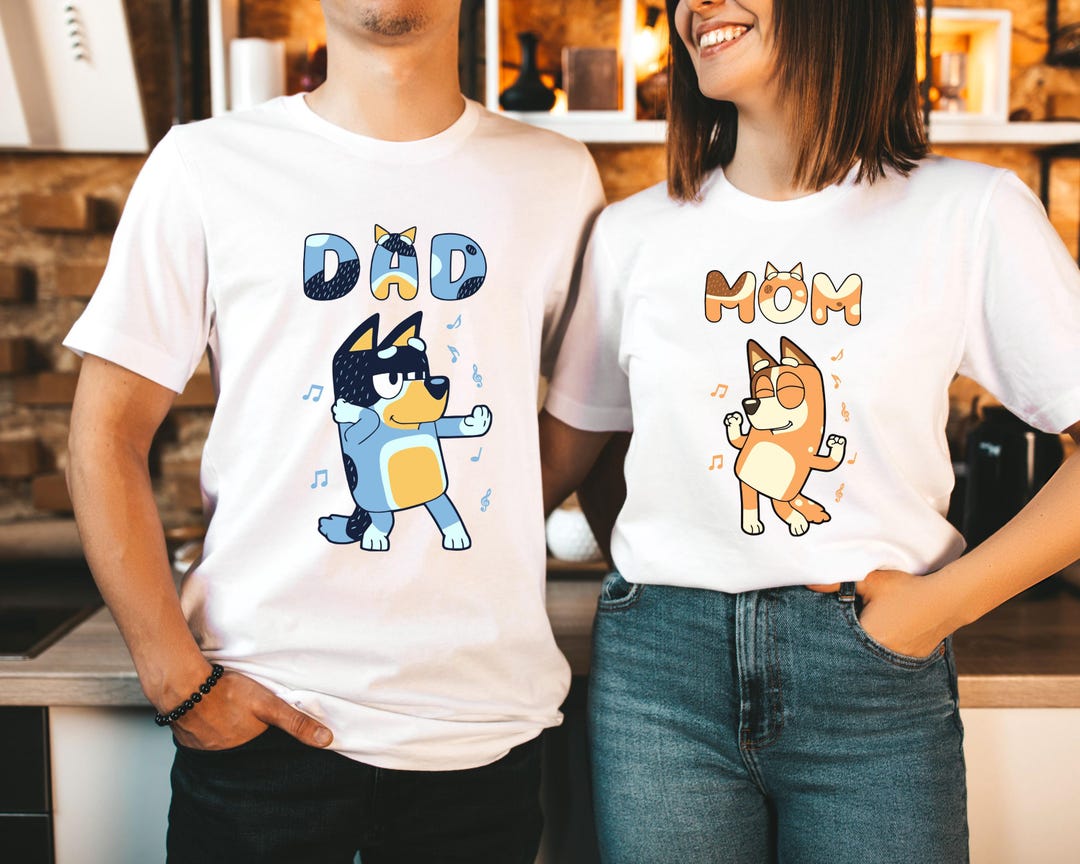Bluey Mom and Dad Shirt Bluey Mom and Dad Music Shirt Personalized ...