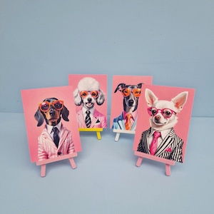 Set di 4 cartoline con cani