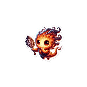 Adesivo adorável Embergeist, charme vintage, arte em casca de árvore, vidro de depressão, presentes de colecionador de antiguidades, criatura mítica mística