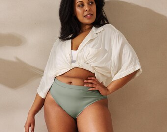 Soft London Hillside Green High-Waisted Bikini Bottom