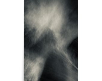 Fotografia macro in scala di grigi di un falò, immagine stampabile di un falò (download digitale)