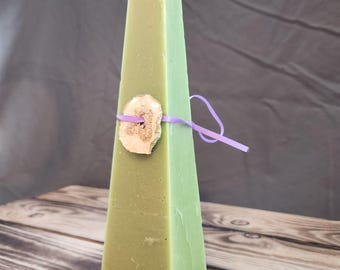 Vela de cera de abeja natural con aroma a menta, eucalipto y cedro