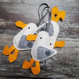 Felt Seagull Christmas Tree Decoration - Handmade
