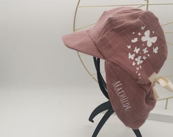 Personalized sun hat for babies and toddlers - with name - UV protection - digger design - a must-have for on the go - gift idea for new moms and girlfriends