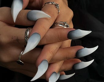 Black Bleeding Claw Press On Nails, Eagle Talon Nail Jewelry
