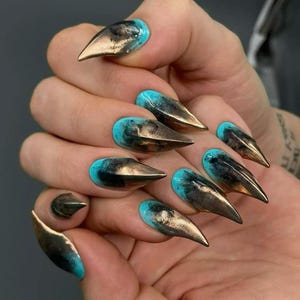 Claw Nails Art Cat Claw Y2K 3D Dragon Claw Nail Art, Wolf Claw Gradient 3D press on Nails animal claw