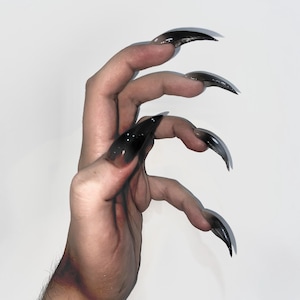 Black Werewolf Claw Press On Nails, Gothic Talon Gloves