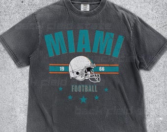 Retro Miami Comfort Colors T-Shirt, Vintage NFL Streetwear Tee, Washed Casual Football Shirt, Unisex Dolphins Gift