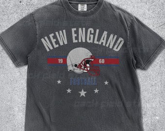 Camiseta retro de los New England Patriots Comfort Colors®, camiseta vintage de la NFL, camiseta informal de fútbol lavada, regalo unisex de los Lions