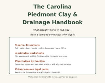 Handboek kleigrond en drainage, 146 pagina's tellende Carolina Landscaping Guide PDF