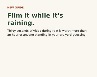 Yard Drainage Diagnostic Worksheet, Backyard Water Problem Checklist (PDF Download)