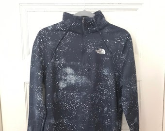 The North Face Jacket  Size L Blue Spatter Space Print Quarter Zip Raglan Sleeve Pullover