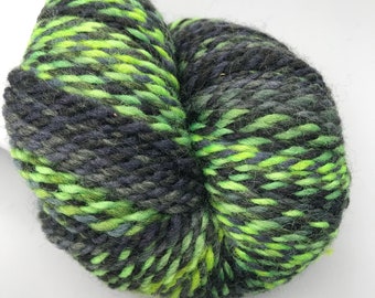 DK Green Gray American Wool Yarn, Junction Fiber Mill Making Tracks Pin Drafted Non Superwash 2 Ply Wool